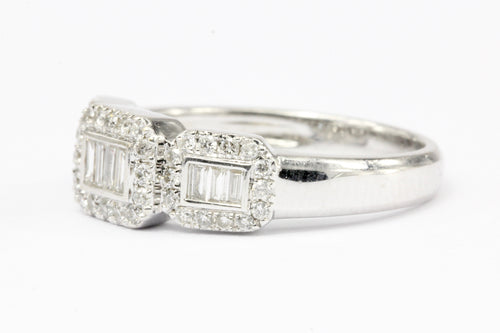 Effy 14K White Gold Diamond Baguette Ring Band Size 7 - Queen May