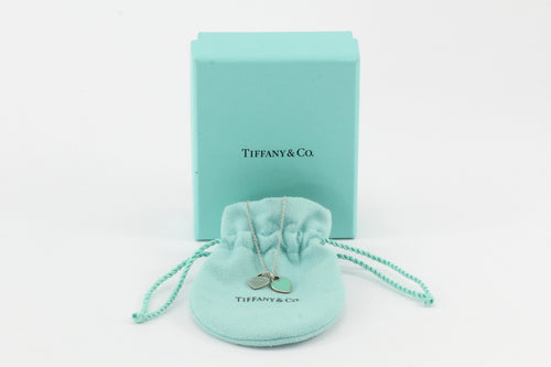 Tiffany & Co. Enamel  Sterling Silver Heart Pendant Necklace - Queen May