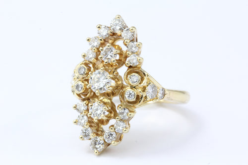 Victorian Revival 14K Gold Diamond Ring - Queen May