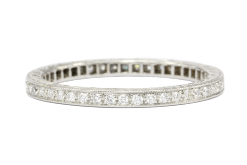 18K White Gold 1/2 Carat Diamond Eternity Band Size 9.25 - Queen May