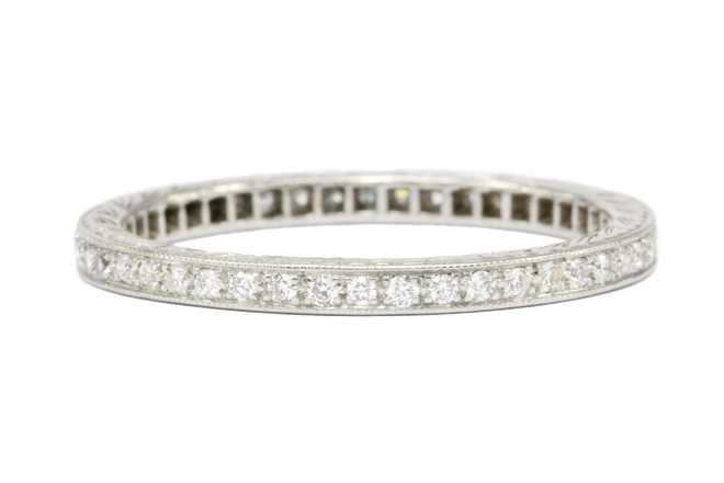 18K White Gold 1/2 Carat Diamond Eternity Band Size 9.25 - Queen May