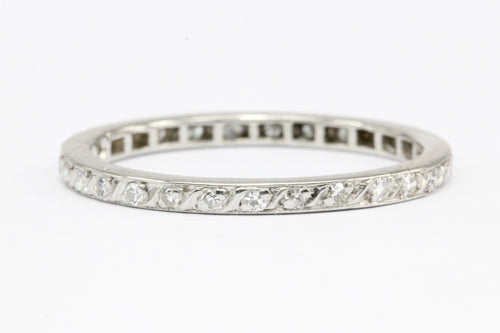 Vintage Single Cut Diamond Eternity Platinum Band Size 8.5 - Queen May