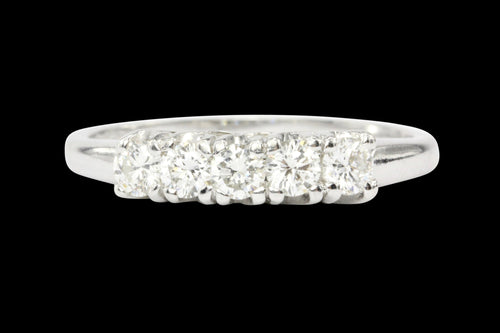 14K White Gold .55 CTW Diamond Band - Queen May