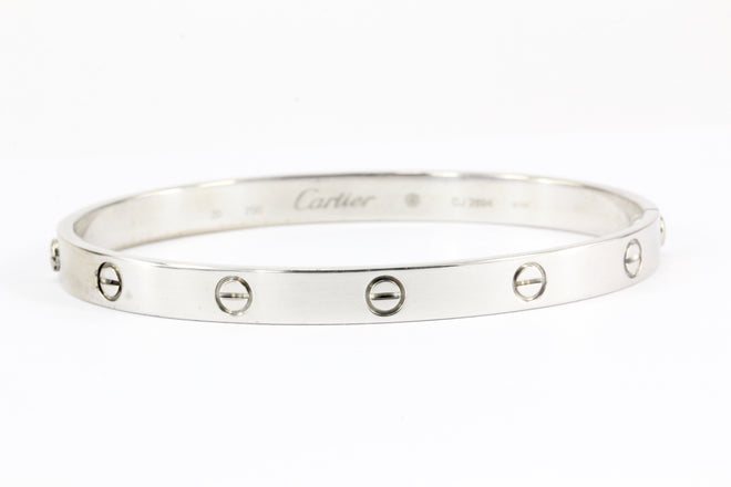 18K White Gold Cartier Love Bracelet Bangle - Queen May