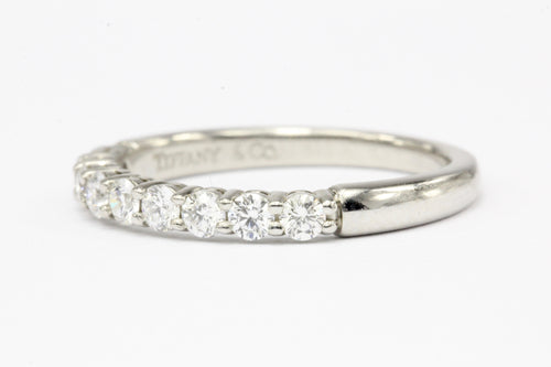 Tiffany & Co Platinum Embrace Diamond Half Band Ring Size 4 - Queen May