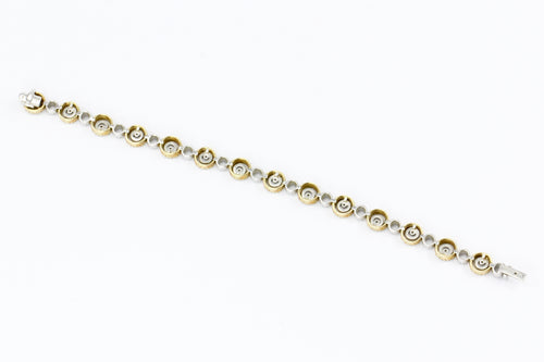 14K Yellow & White Gold Diamond Bracelet - Queen May
