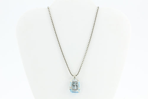 David Yurman Cable Wrap Blue Topaz & Diamond Pendant & Necklace - Queen May