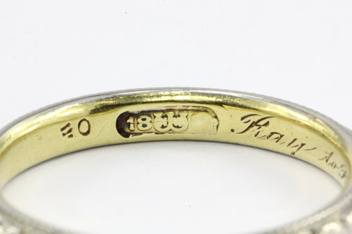 Antique 18K Gold Floral Motif Wedding Band by Hayden W. Wheeler & Company Size 6.5 - Queen May