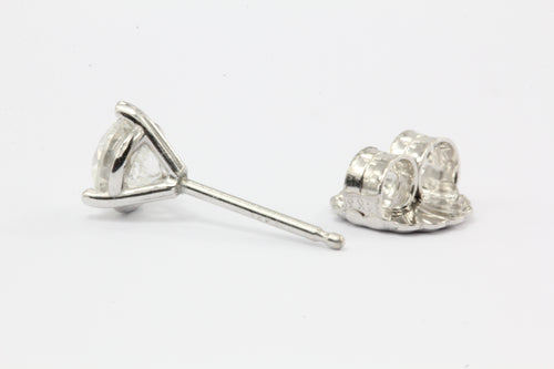 1 CTW Diamond 14k White Gold Earring Studs 4 - Queen May
