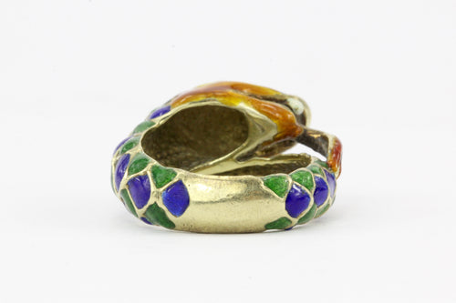 14K Yellow Gold Enamel Snake Ring - Queen May