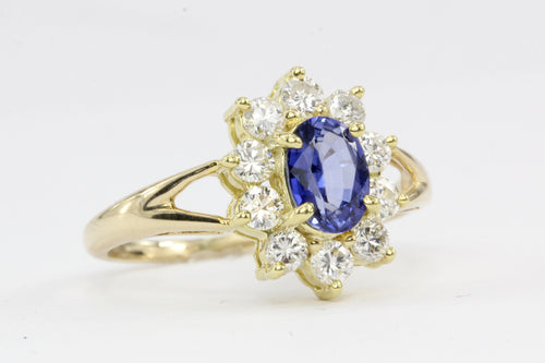 14K & 18K Natural Sapphire 1 Carat Diamond Ring - Queen May