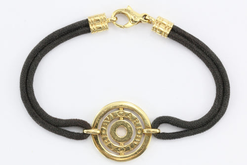 Bulgari Astrale 18K Yellow Gold & Black Cord Bracelet – QUEEN MAY
