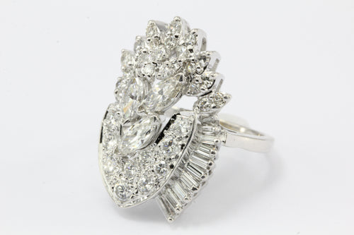 Retro Harold Freeman EREV 14K White Gold Diamond Cocktail Ring c.1960's - Queen May