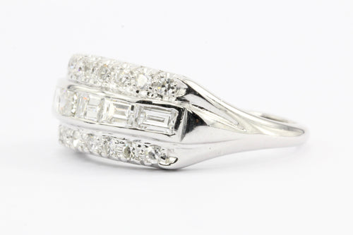 14K White Gold Diamond Half Band Ring c.1940's - Queen May