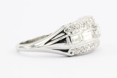 14K White Gold Diamond Half Band Ring c.1940's - Queen May