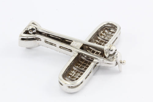 18K White Gold Diamond J. Gideon Airplane Brooch/Pin - Queen May