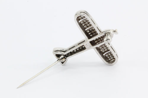 18K White Gold Diamond J. Gideon Airplane Brooch/Pin - Queen May