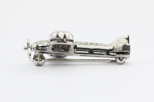 18K White Gold Diamond J. Gideon Airplane Brooch/Pin - Queen May