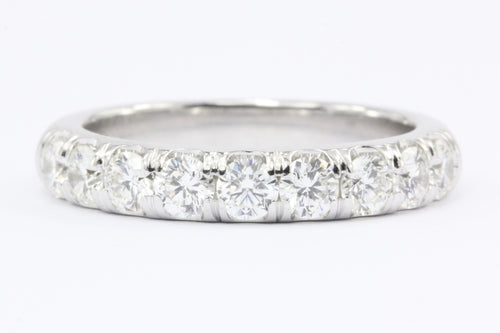 14K White Gold 1 Carat Diamond Half Eternity Band Ring Size 6.25 - Queen May