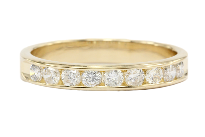 14K Gold 1/2 Carat Diamond Eternity Band Ring Size 6.75 - Queen May