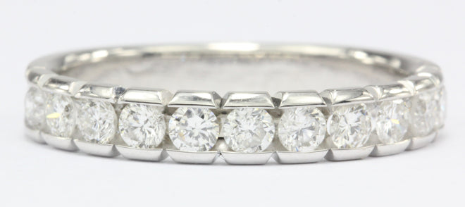 14k White Gold Diamond half Eternity Band .55 CTW Size 4.75 - Queen May