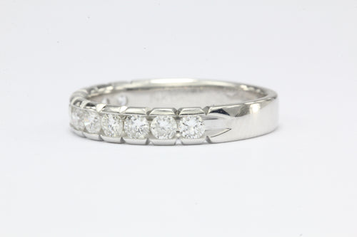 14k White Gold Diamond half Eternity Band .55 CTW Size 4.75 - Queen May
