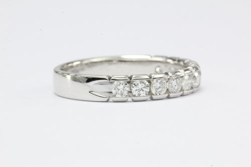 14k White Gold Diamond half Eternity Band .55 CTW Size 4.75 - Queen May