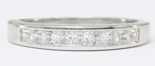 Platinum Princess Cut Diamond Ring Wedding Band Size 6.25 - Queen May