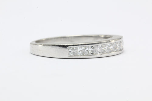 Platinum Princess Cut Diamond Ring Wedding Band Size 6.25 - Queen May