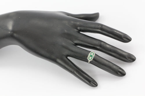 Edwardian Platinum Emerald & Rose Cut Diamond Ring C.1905 - Queen May