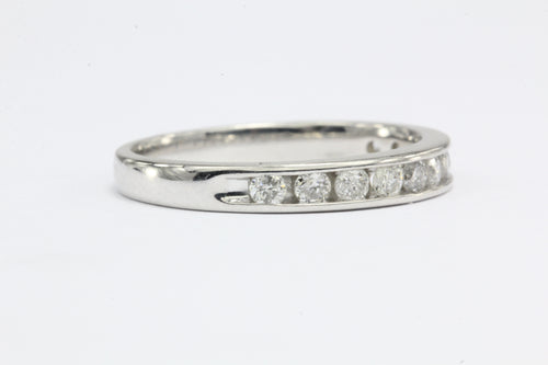Platinum Diamond Half Eternity Ring Wedding Band Size 7 - Queen May