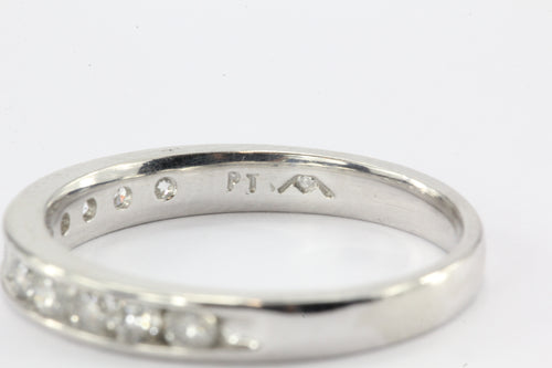 Platinum Diamond Half Eternity Ring Wedding Band Size 7 - Queen May