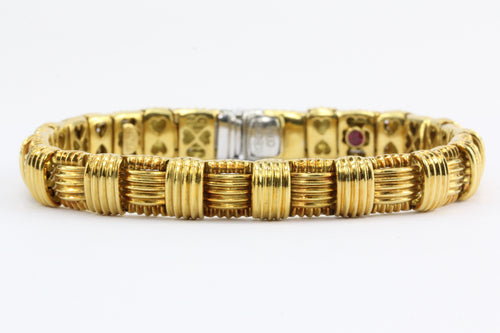 Roberto Coin 18K Gold & Diamond Appassionata 1 Row Woven Bracelet - Queen May