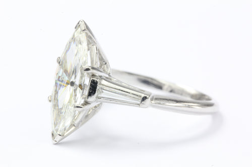 Platinum 1.5 Carat Marquise Engagement Ring 1.7 CTW - Queen May