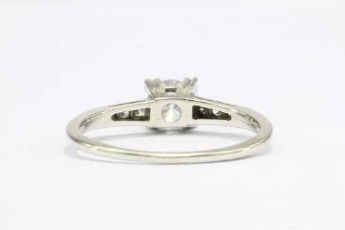Vintage Mid Century 14K White Gold .60 CTW Diamond Engagement Ring c.1950's - Queen May
