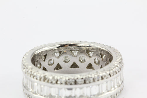 Vintage 3 Carat Total Weight 18K White Gold Diamond Eternity Band - Queen May