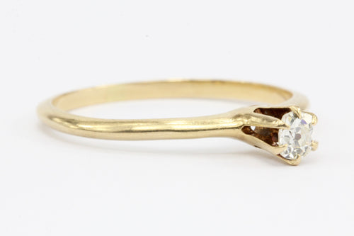 Edwardian Ostby & Barton 14K Gold & Old Mine Diamond Engagement Ring - Queen May