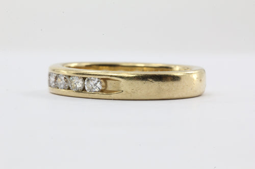 14K Gold .75 CTW Diamond Half Eternity Band Ring Size 6.5 - Queen May