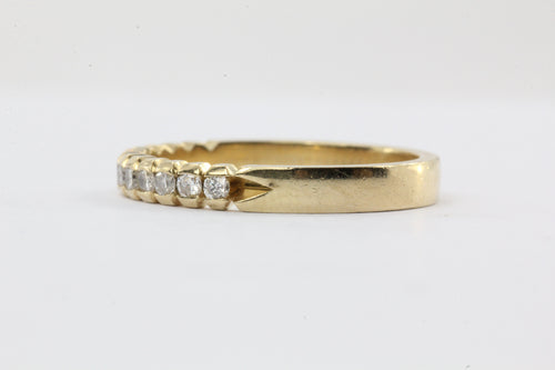 Vintage 14K Gold Diamond Half Eternity Band Ring Size 6 - Queen May