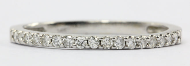 14K White Gold & Diamond Half Eternity Band Ring Size 4.5 - Queen May