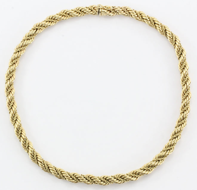 Tiffany & Co 14K Yellow Gold Thick Rope Necklace 16.5" - Queen May