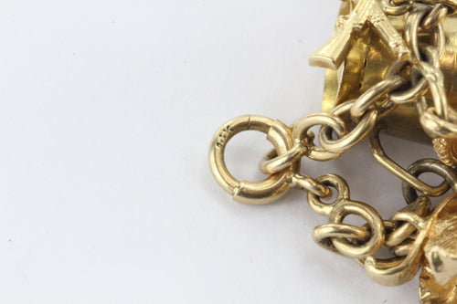 Antique 1940's 14k Gold Loaded 26 Charm Bracelet w Cartier & Tiffany C ...