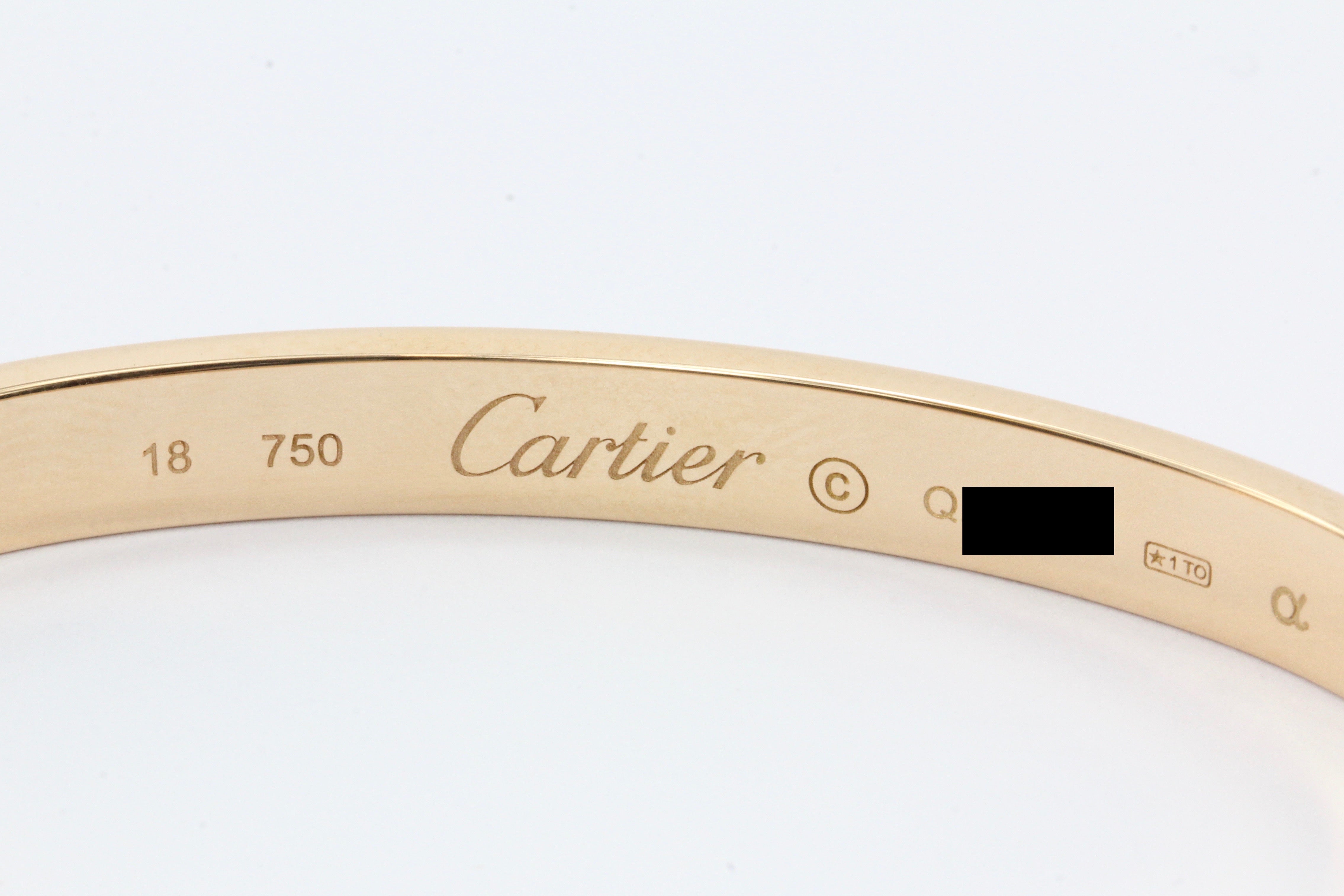 Cartier 18K Rose Gold Size 18 Love Bracelet Bangle QUEEN MAY