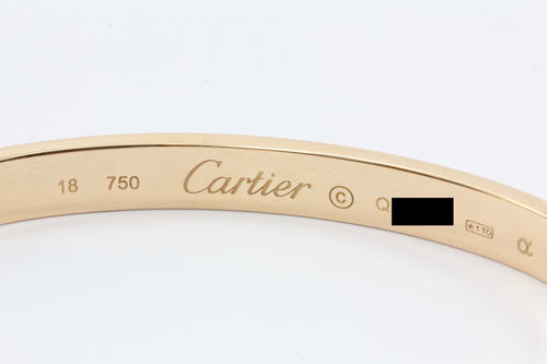 Cartier 18K Rose Gold Size 18 Love Bracelet Bangle - Queen May