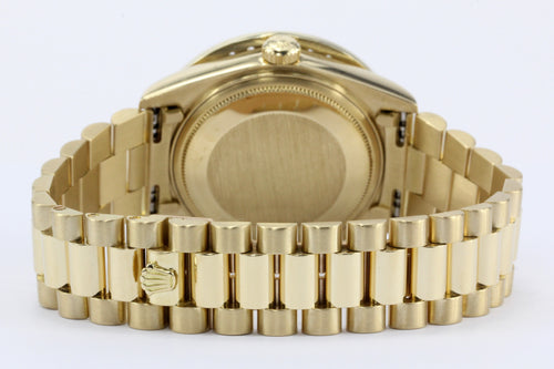 Rolex Oyster President Day-Date 18038 Diamond Bezel 18k Yellow Gold Men's Watch - Queen May