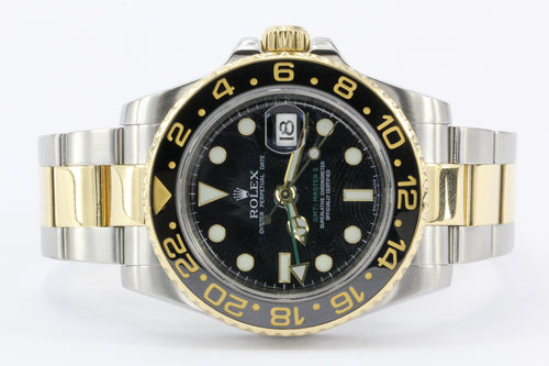 Rolex GMT-Master II 116713 Two Tone Black Dial w/ Papers Men's Watch c.2007 - Queen May