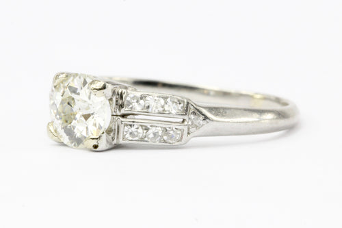 Art Deco C.D. Peacock Platinum Old European Cut Diamond Engagement Ring c.1930's - Queen May