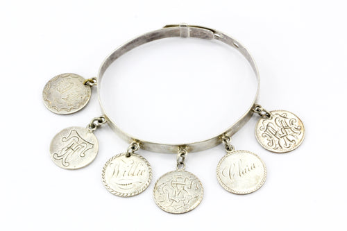 Victorian American Silver Love Token Dimes Bracelet c.1880's - Queen May