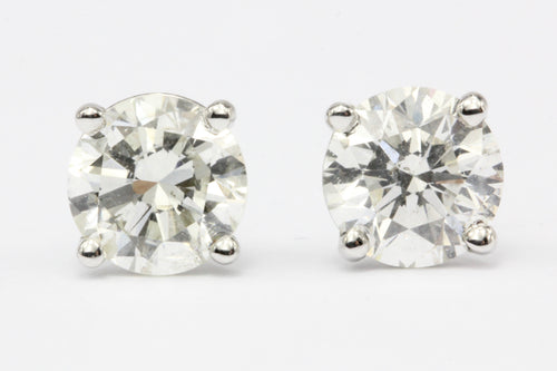 14K White Gold 1.51 CTW Diamond Stud Earrings - Queen May