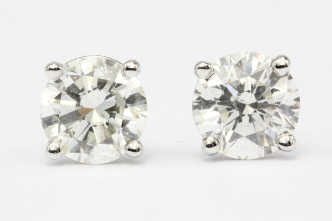 14K White Gold 1.51 CTW Diamond Stud Earrings - Queen May